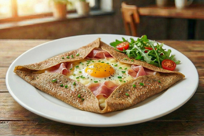 生ハムとチーズのガレット